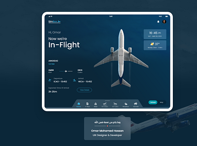 SimBox landing page flight mobile app uix