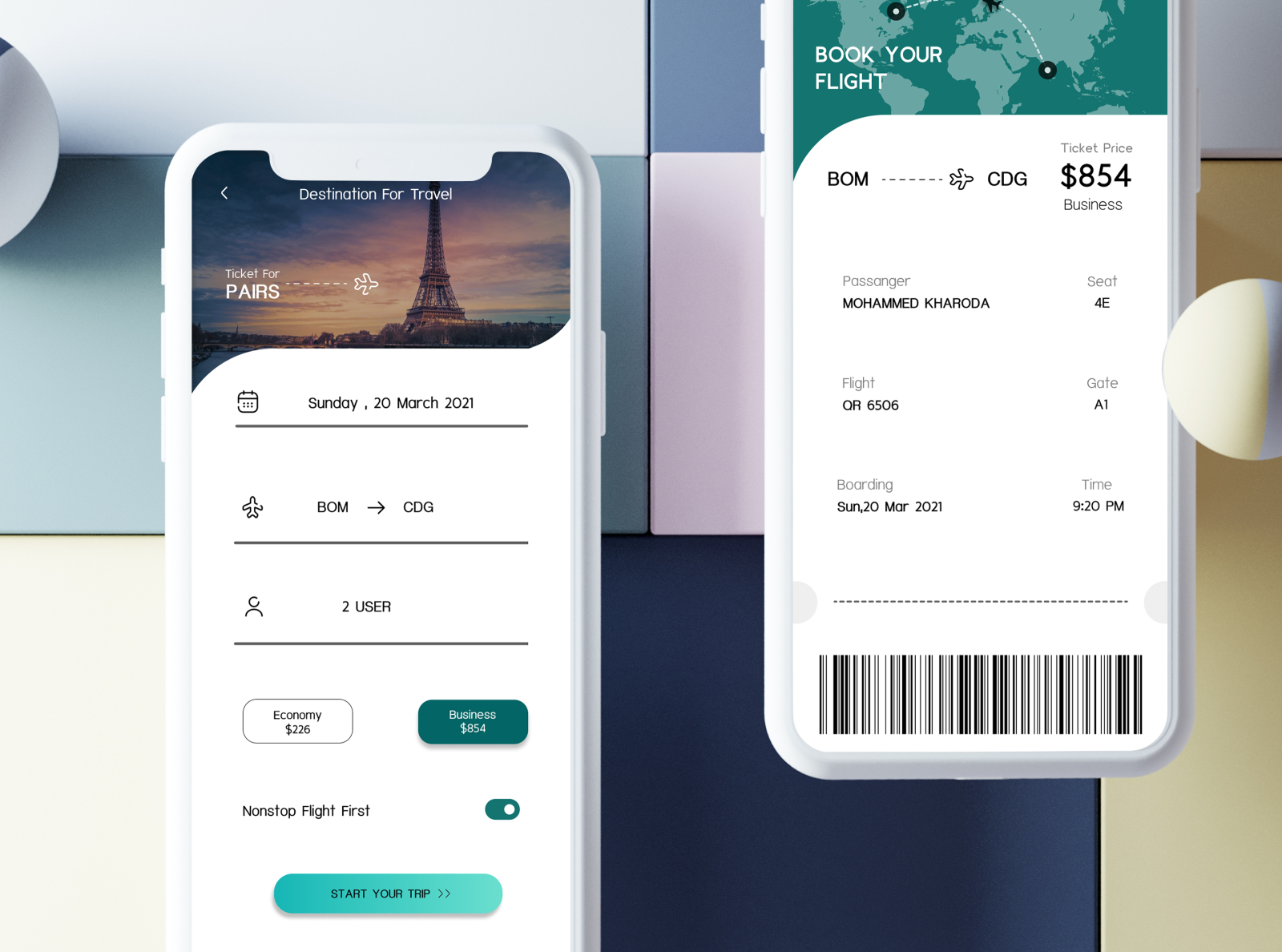 Plane Ticket App by MOHAMMED on Dribbble