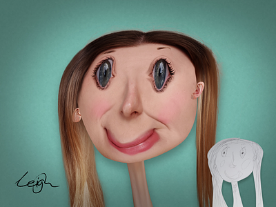 My daughter's drawing of her Mum with some Photoshop