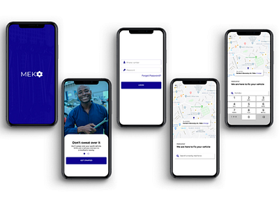 Mechanic Mobile App Design login screen map search mechanic mobile app onboarding screen splash screen ui user experience user interface ux