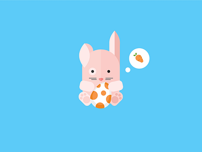 Easter bunny 2d blue bunny celebrating character clean colour cute easter egg hunt flat flat design geometric graphic graphic design icon iconography illustration rabbit