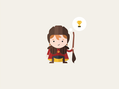 Ron charachter design design digital flat graphic design harrypotter hogwarts icon illustration quidditch ron weasley vector