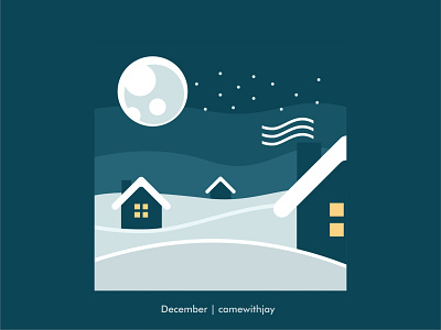 December 2022 | Calendar collection 2022 calendar christmas design digital flat graphic design house illustration minimal moon moon illustration night snow vector winter winter holidays