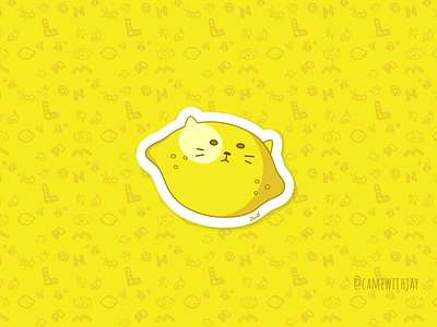 The Lemon Baby. cat charachter design design graphic design illustration lemon vector vector art yellow