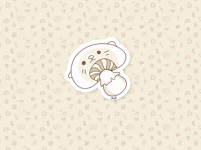 Champignon Baby cat charachter design design food food illustration graphic design illustration sticker vector vector art