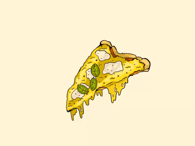 Margherita animation animation 2d charachter design design digital food gif gif animated graphic design illustration illustration art pizza process flow procreate sticker