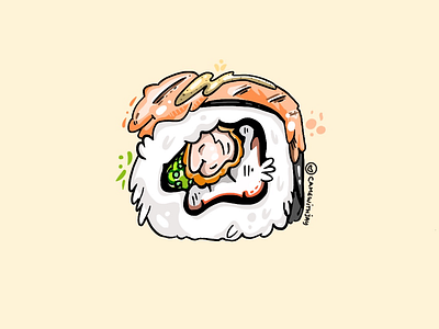 Baked Salmon art branding color digital drawing drawing food illustration procreate salmon sketch stickers sushi