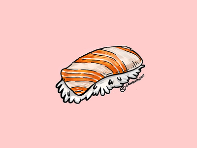 Shiny Salmon design digital art digital drawing dribbble food food art illustration procreate red salmon shine sushi traditional