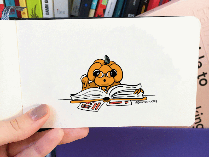 Pie studies animation books charachter design design digital digitalartwork fall2019 festive fmares graphic design haloween illustration inktober inktober2018 inktober2019 motion oragnge procreate pumpkin school