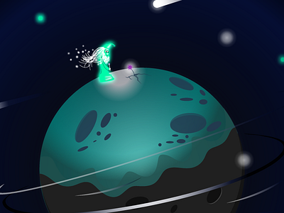 Once upon a planet illustration vector