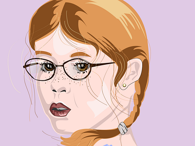 Redhead girl illustration vector