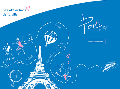 Paris online design illustration typography ui vector web