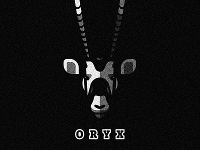 Oryx animal antelope black logo mark oryx white
