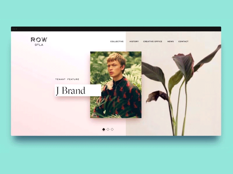 ROW - Tenant Slider animation gif luxury retail slider website