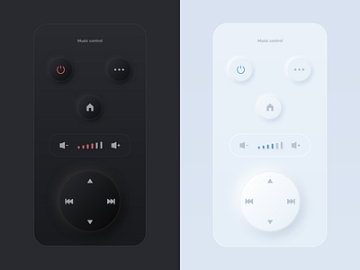 Music remote control - Neumorphism app dark design digital iphone light mobile music music control neumorphic neumorphism remote remote control ui ux