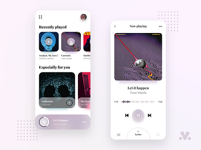 Music player App app artist colors design digital iphone minimal mobile music music player player players playlist song song lyrics track ui ui design ux