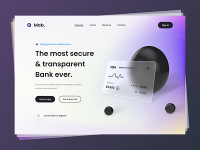 Mob - Online banking services - Landing Page