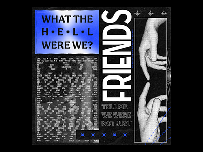 Poster - Friends bitmap black blue poster texture typography white