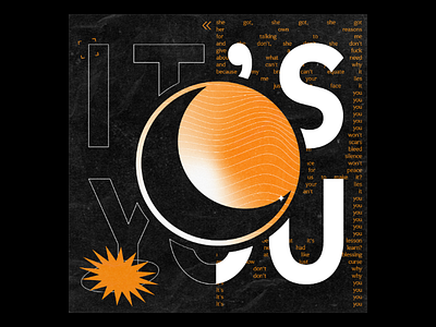 Poster — It's You black design orange poster shape text texture white