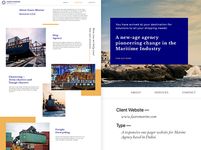Faaro Marine- One pager company website faaromarine html hybreed php wearehybreed website clientwork