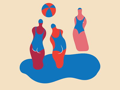 At the beach beach colors illustration illustrator minimalism shapes vector women