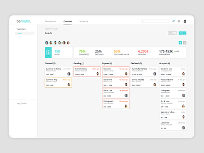 CRM Kanban Leads Grey