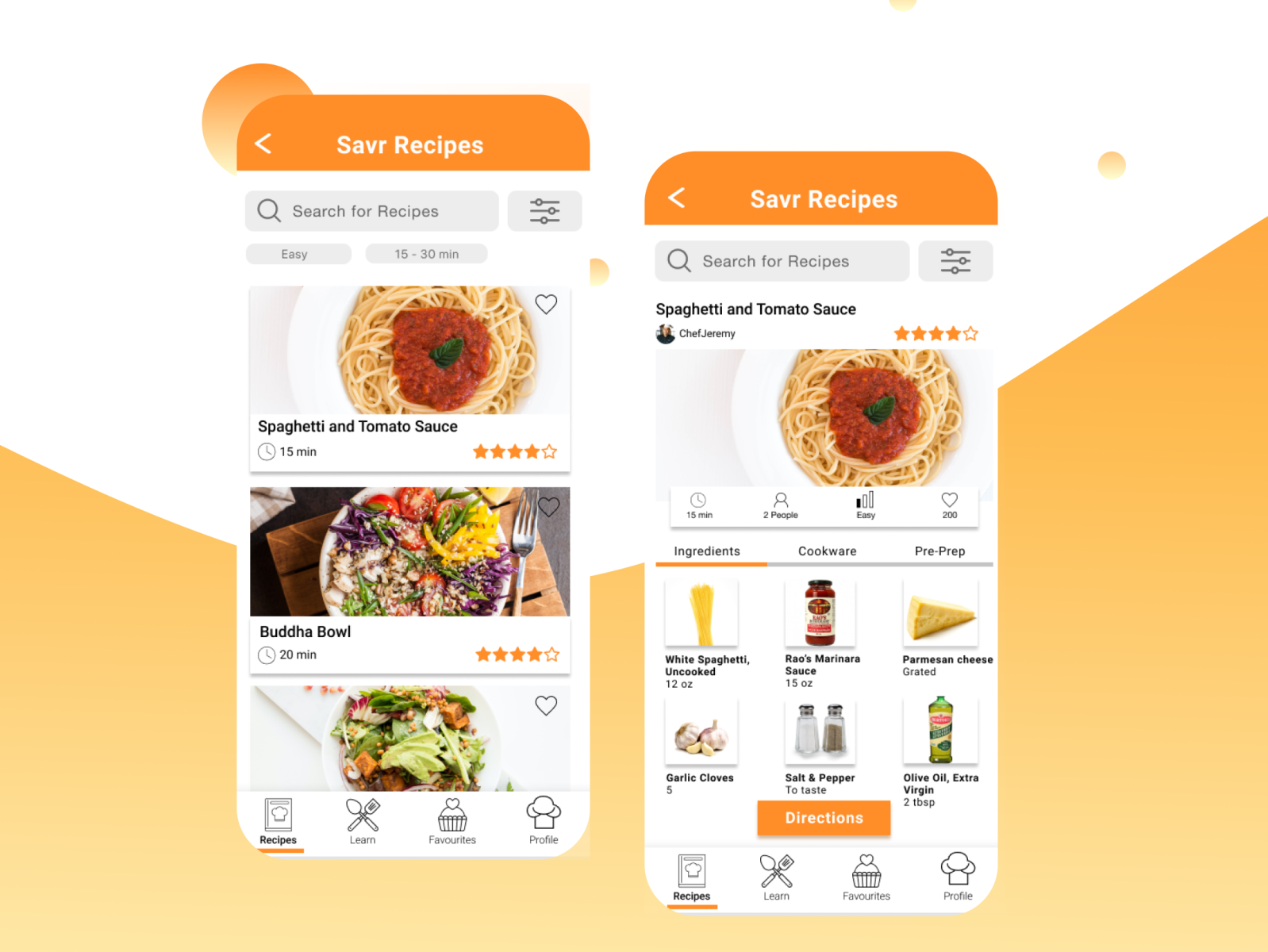 Savr Recipes by Amanda Farber on Dribbble