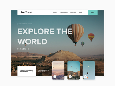 Fun Travel exploration explore landing page landingpage travel uidesign webdesign