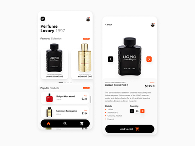 Perfume App app app mobile exploration mobile mobile design perfume uidesign