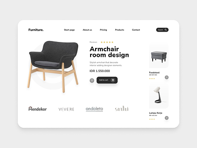 Landing Page Furniture branding design exploration explore illustration landingpage logo ui uidesign webdesign