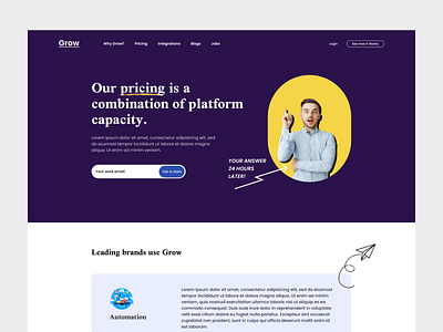 Web Landing Page branding design exploration explore illustration landingpage logo ui uidesign webdesign