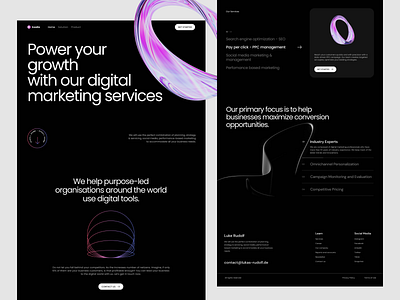 Digital Marketing Agency 3d agency dark digital flat design landing page marketing poppins service simple tech ui