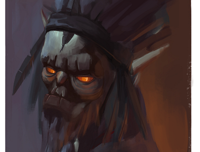 Ogre 2d 2d art adobe photoshop art artist artwork character color concept concept art dribbble illustration ogre painting portrait shaman