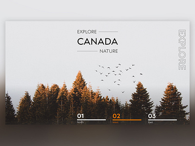 Modern Travel Website - Explore Canada Nautre canada design exploration explore landing minimal nature nature photography travel traveling travelling ui ux web webdesign website websites