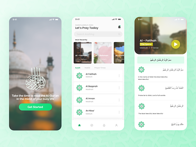 Qur'an Mobile App app design mobile app mobile app design quran app ui uidesign user experience userinterface ux