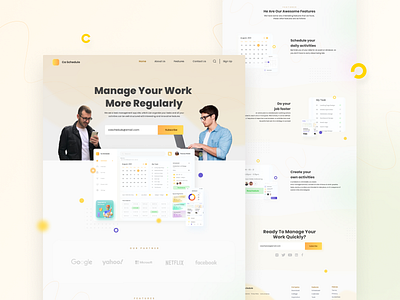 Ca Schedule - Landing Page app dashboard app dashboard design dashboard ui design landing design landingpage mobile app ui uidesign user experience userinterface ux