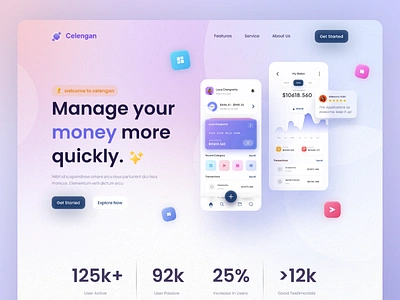 Celengan - E-Wallet Landing Page branding ewallet ui uidesign user experience userinterface ux we