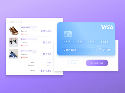 DailyUI #002—Credit Card Checkout card challenge ui