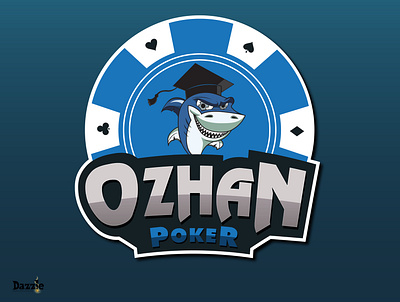 OZHAN POKER art branding design flat illustration logo logodesign logotype poker shark typography vector web website