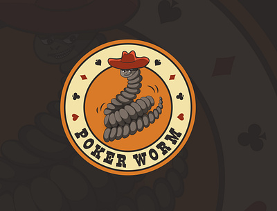 Poker Worm Logo art branding cowboy creative identity illustration logo logo design poker texas vector website worm