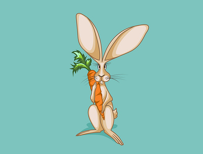 bunny and carrot art bunny carrot character creative cute graphic graphicdesign illustration illustrator rabbit vector
