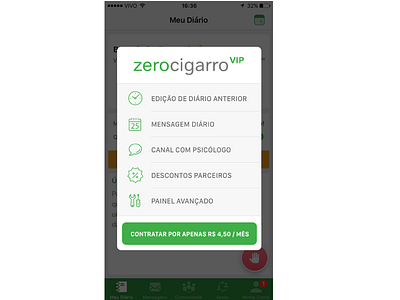 zero cigarro IOS freemium freemium ios modal ux