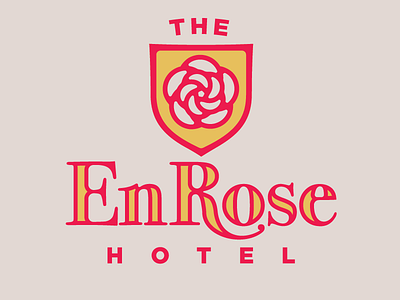 EnRose gold hotel logo red rose