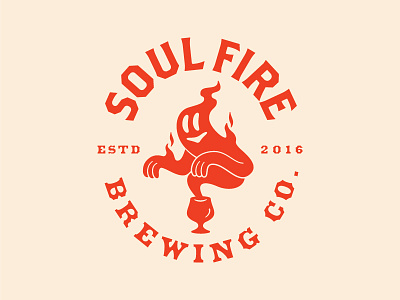 👻 🔥 beer branding fire flame ghost logo red.