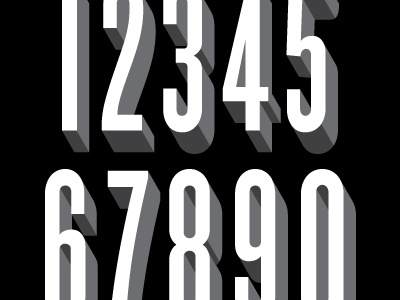 Knockout number set typography