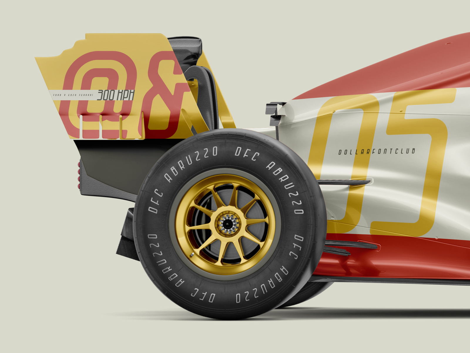 DFC 0025 - Abruzzo - F1 Car Mockup by Chaz Russo for Dollar Font Club