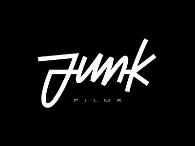 Junk Films 01 brand identity branding design graphic design lettering ligatures logo script type typography vector