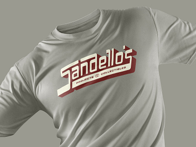 Sandello's Brand Identity - Apparel T-Shirt Mockup baseball cards brand identity branding design graphic design lettering ligatures logo retro sports type typography vector