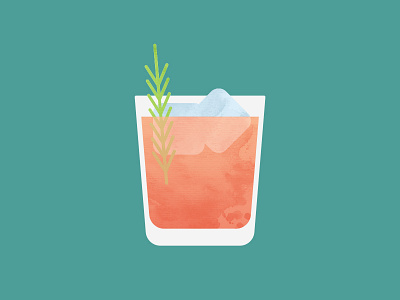 Summer Drinks: The Rosemary Greyhound illustration texture vector watercolor