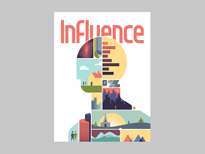 Influence Magazine cover illustration design geometric illustration infographic vector